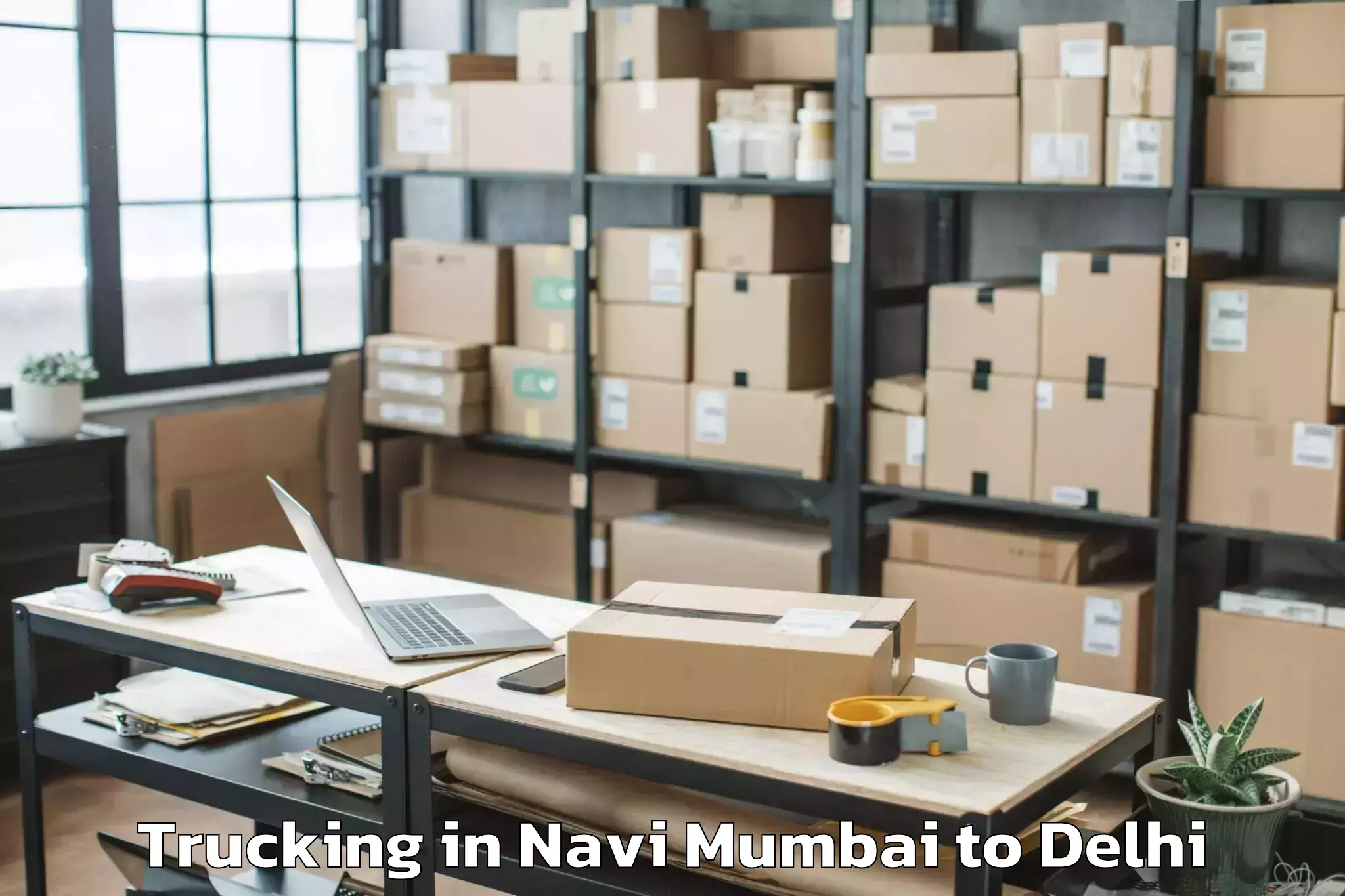 Leading Navi Mumbai to Parsvnath Mall Azadpur Trucking Provider